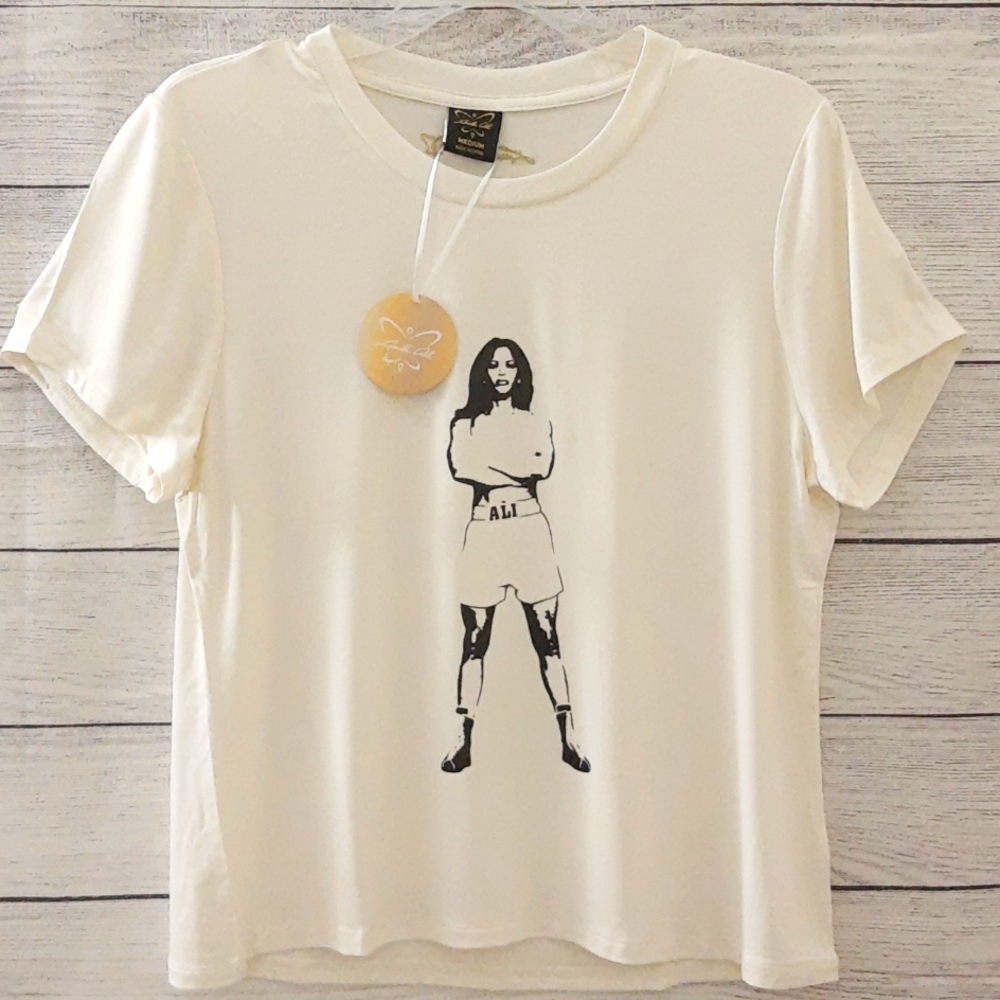Laila Ali Women’s Empowerment Top Tee Boxer Power Stance